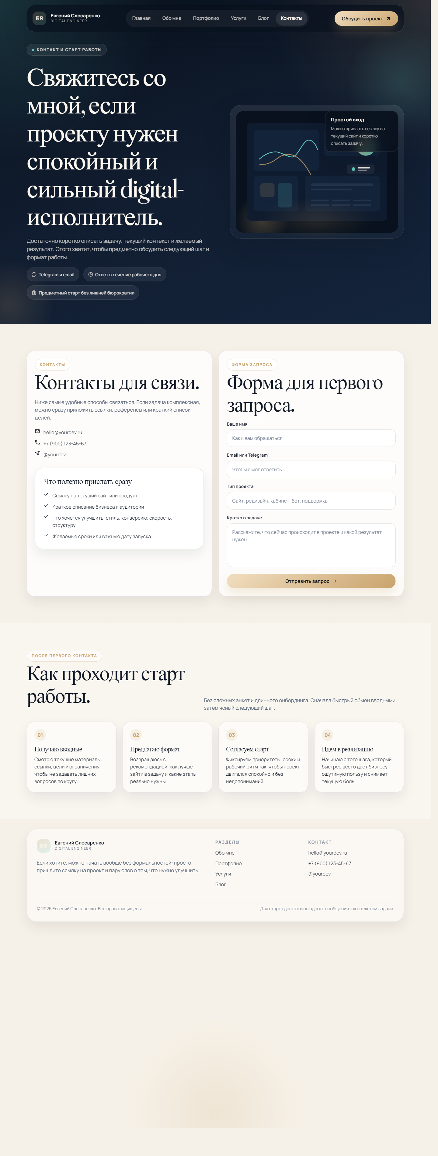 Статическая страница контактов