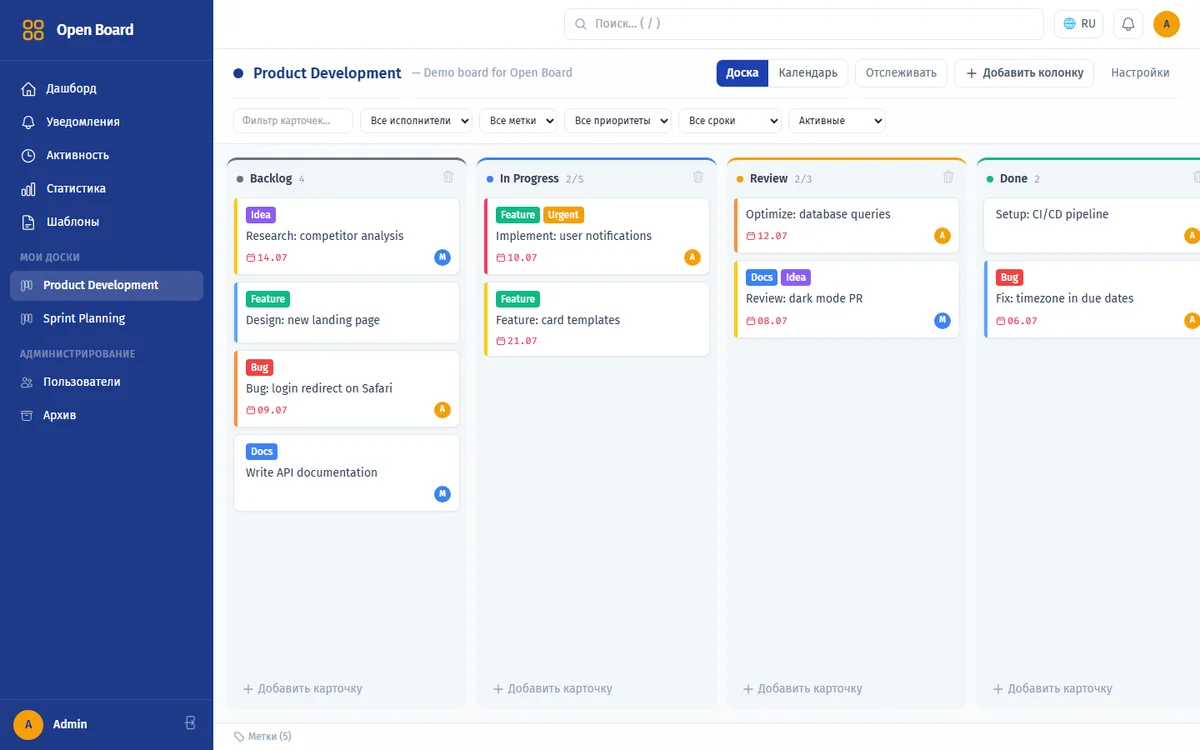 Kanban-доска Open Board